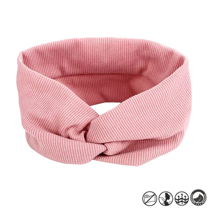 17KM 13 Color Cotton Headband for Women Girl Baby Headband 2020 Elastic Knot Headbands Twist Fashion Cross Hair Accessories