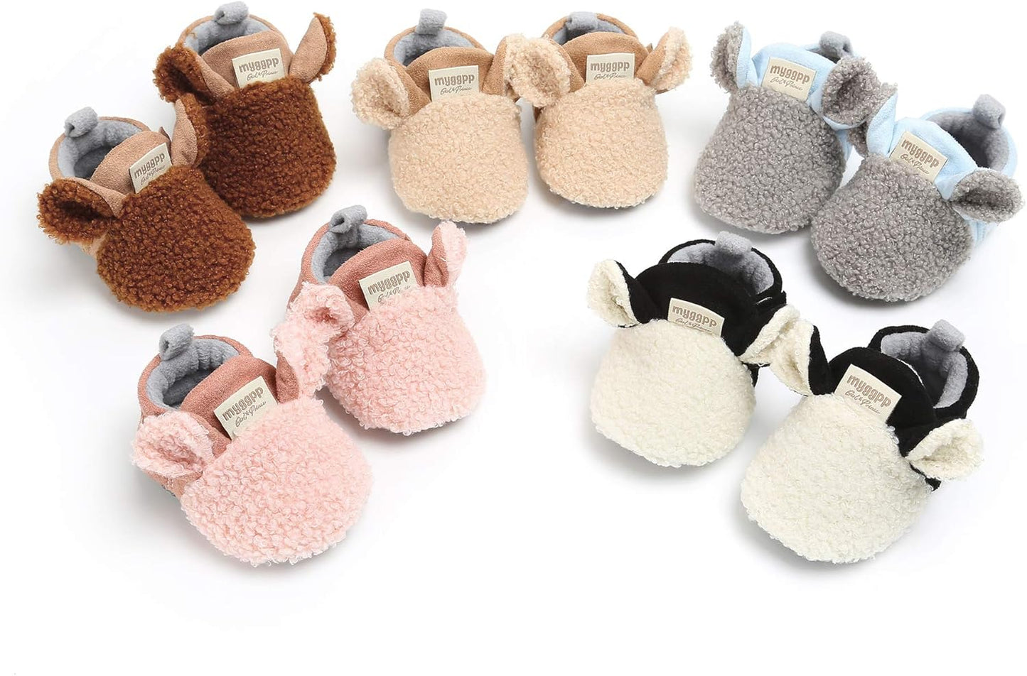 Baby Boy Girl Winter Booties Newborn Cozy Warm Socks Cartoon Fleece Footwear Non-Slip Soft Sole Crib Shoes for Toddler First Walkers